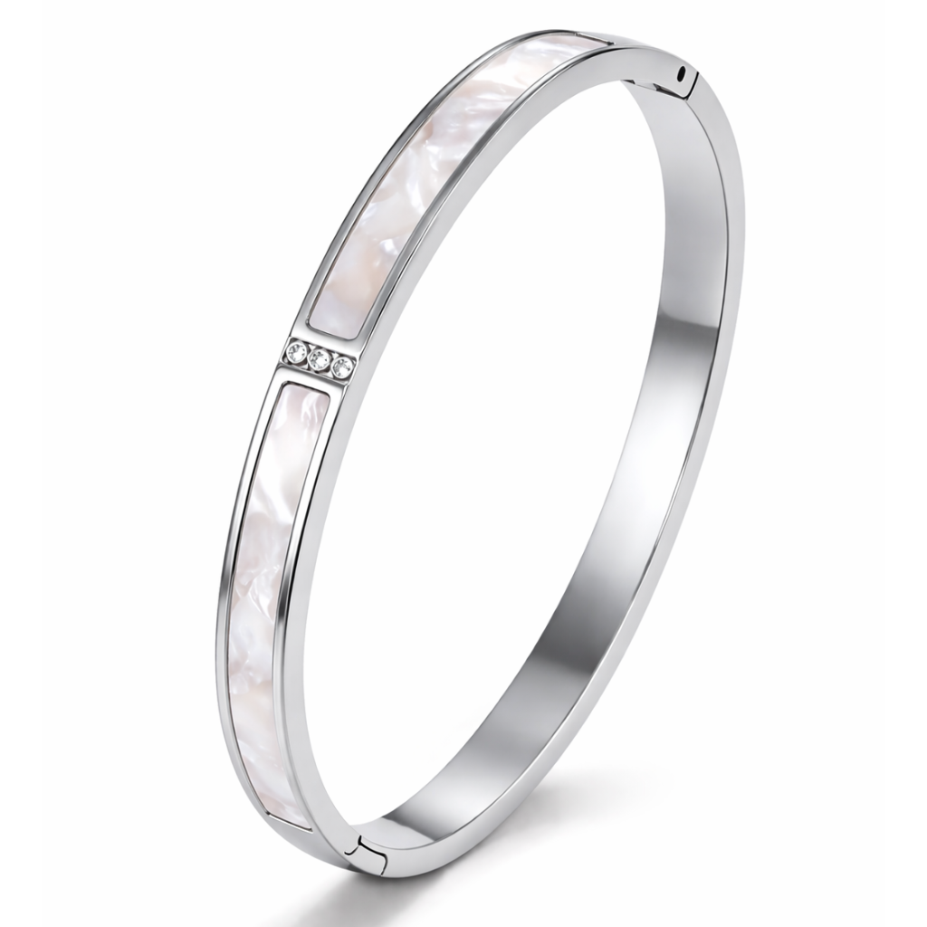 Bracelet Aura • Jonc Doré Nacré