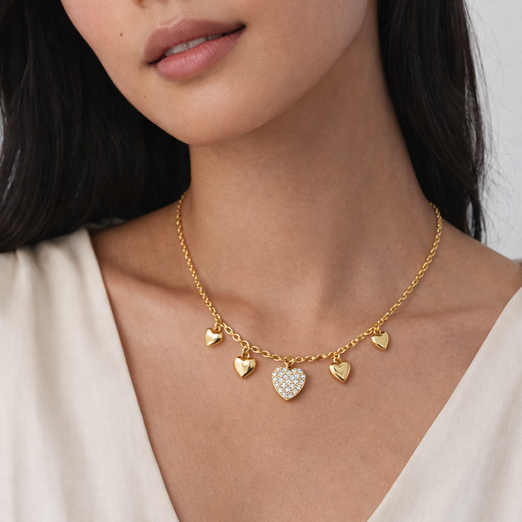 Collier Élina • Cinq Cœurs