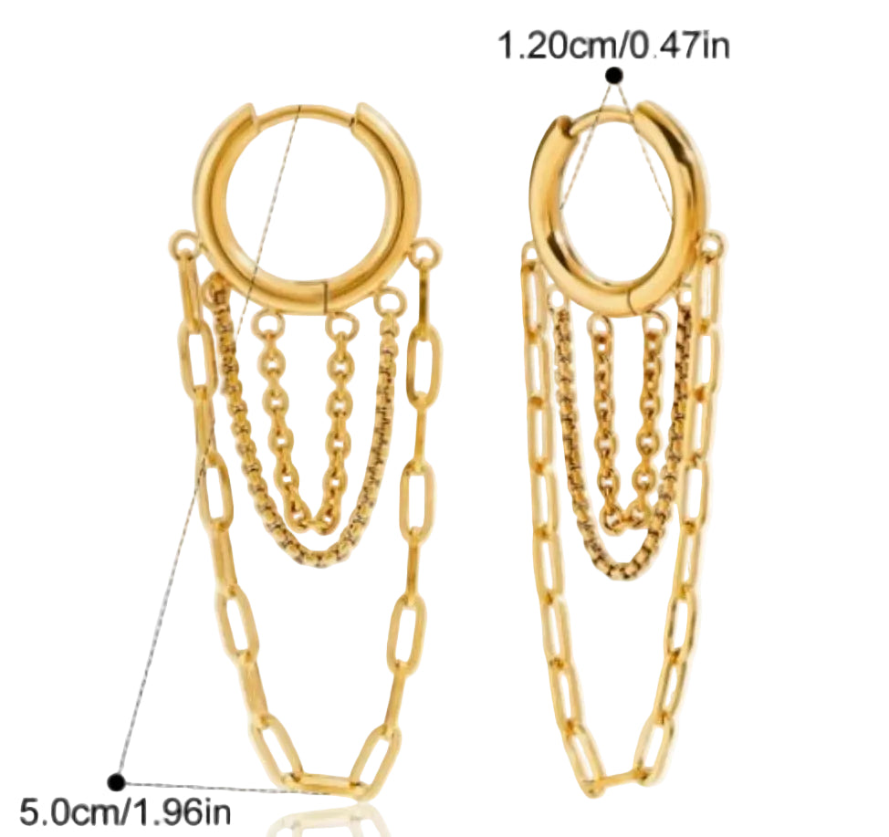 Boucles d’Oreilles Chaînes • Élégance Dorée