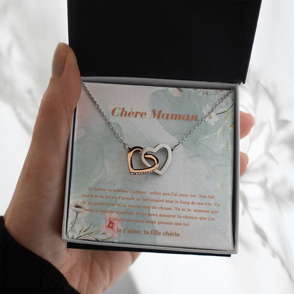 LOVEMAMA • Collier Déclaration Maman Double Coeur