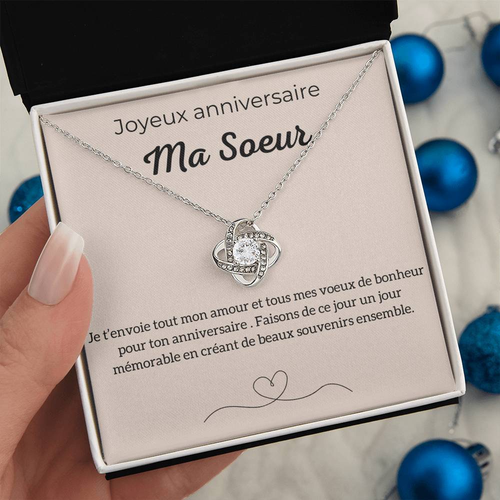 ANNIMERVEILLE • COLLIER ANNIVERSAIRE Noeud d'Amour