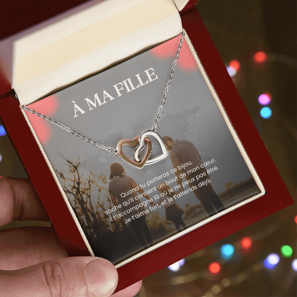 DISTANCEAMOUR • Collier A Ma Fille Double Cœur