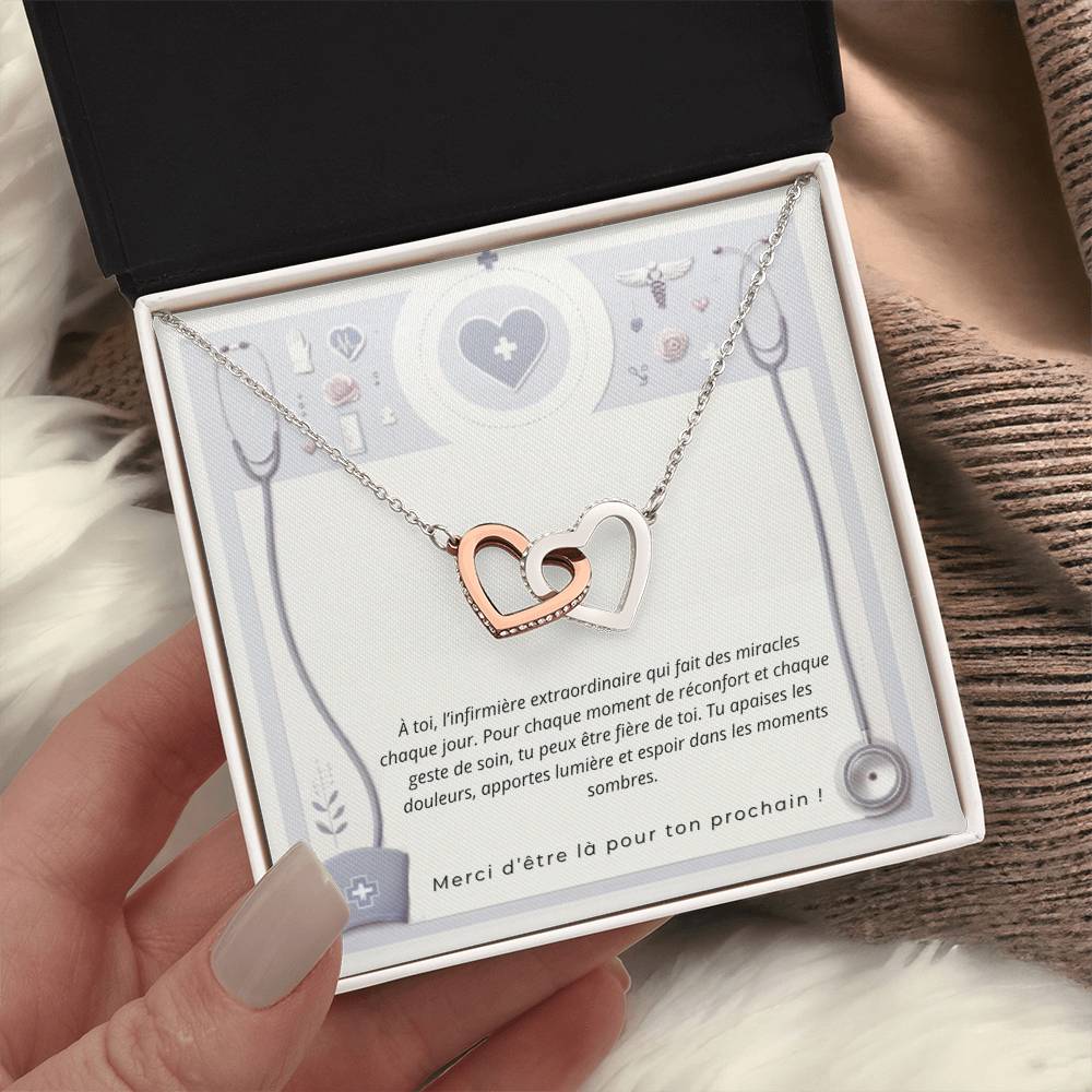 NURSE • Collier Infirmière Double Cœur