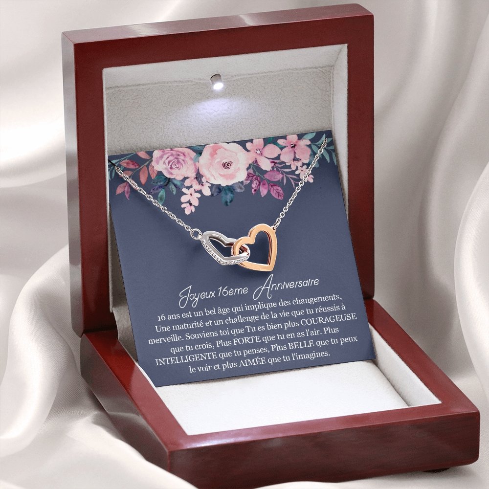 ANNIMERVEILLE • Collier 16ème Anniversaire Double Cœur - Lehnaa