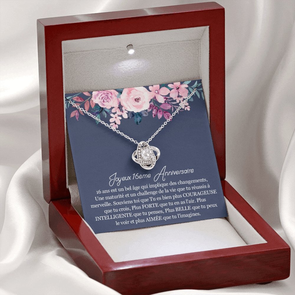 ANNIMERVEILLE • Collier 16ème Anniversaire Noeud d'Amour - Lehnaa