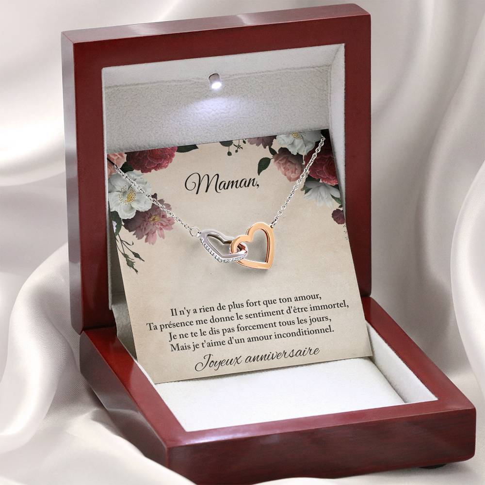 ANNIMERVEILLE • COLLIER ANNIVERSAIRE MAMAN Double Cœur - Lehnaa