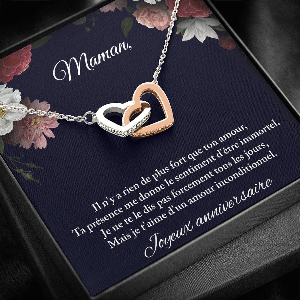 ANNIMERVEILLE • COLLIER ANNIVERSAIRE MAMAN Double Cœur - Lehnaa