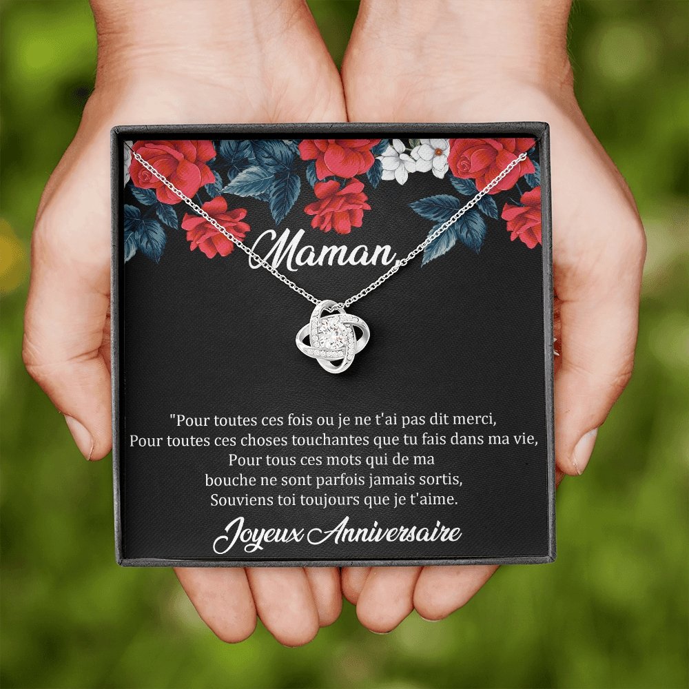 ANNIMERVEILLE • COLLIER ANNIVERSAIRE MAMAN • MEILLEURE MAMAN DU MONDE Noeud d'Amour - Lehnaa