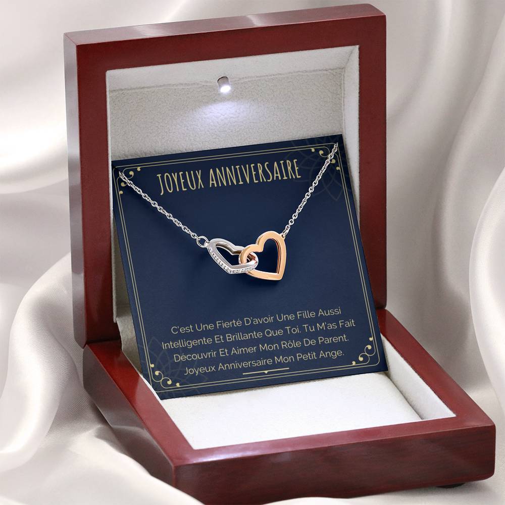 ANNIMERVEILLE • Collier Joyeux Anniversaire Double Cœur - Lehnaa