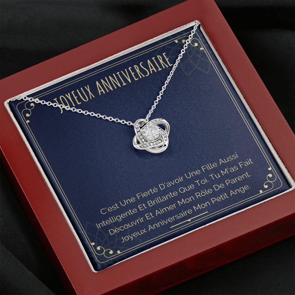 ANNIMERVEILLE • Collier Joyeux Anniversaire Noeud d'Amour - Lehnaa