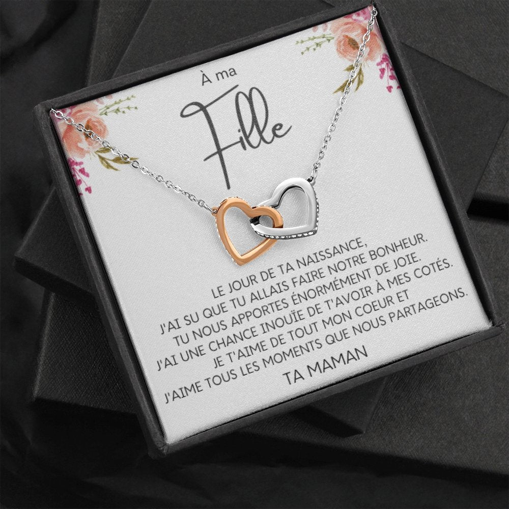 LINKY • Collier A Ma Fille Double Cœur - Lehnaa
