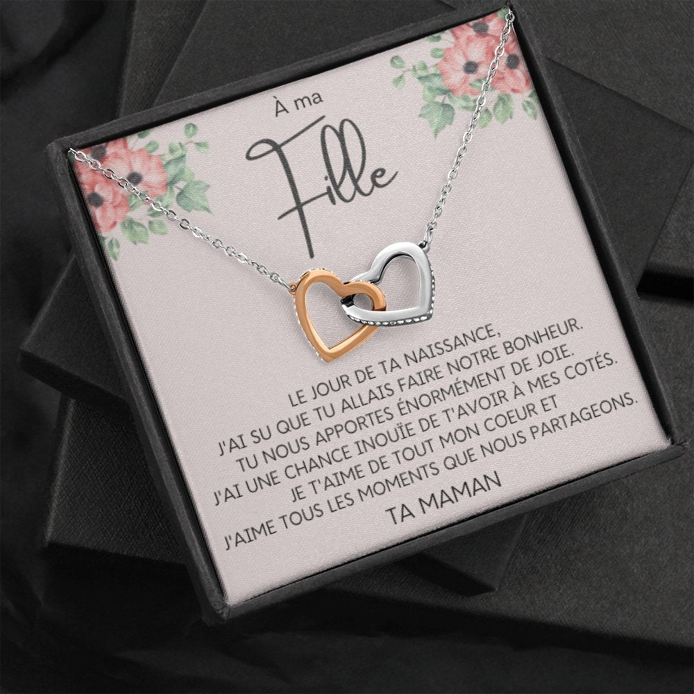 LINKY • Collier A Ma Fille Double Cœur - Lehnaa