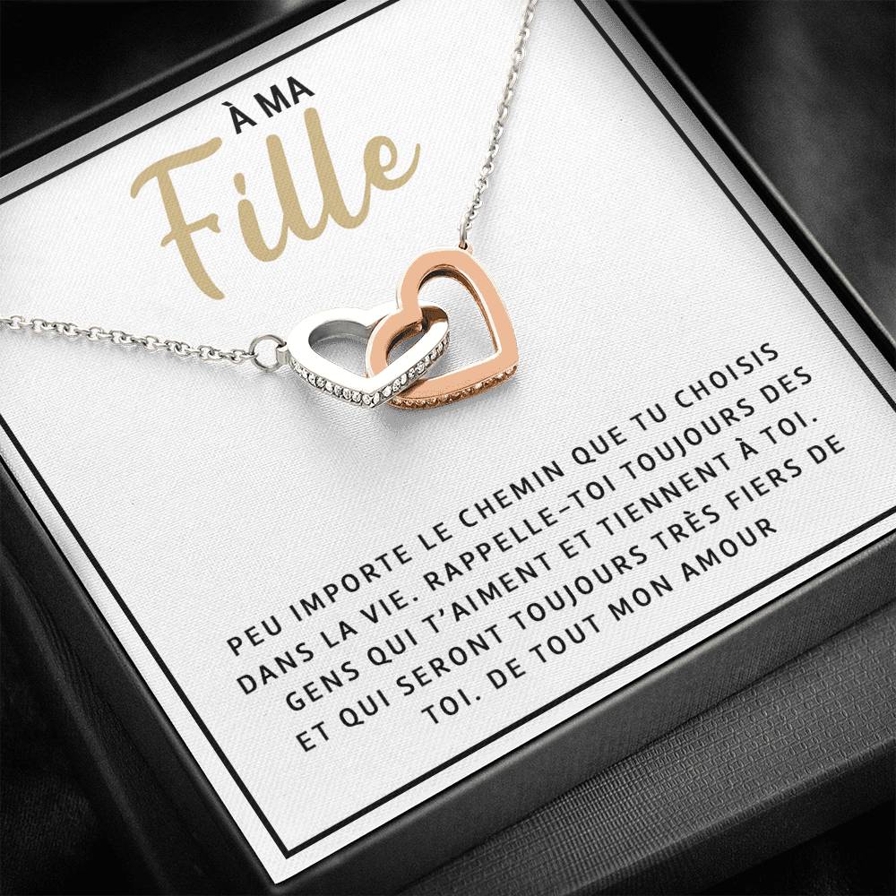 LINKY • Collier A Ma Fille Double Cœur - Lehnaa