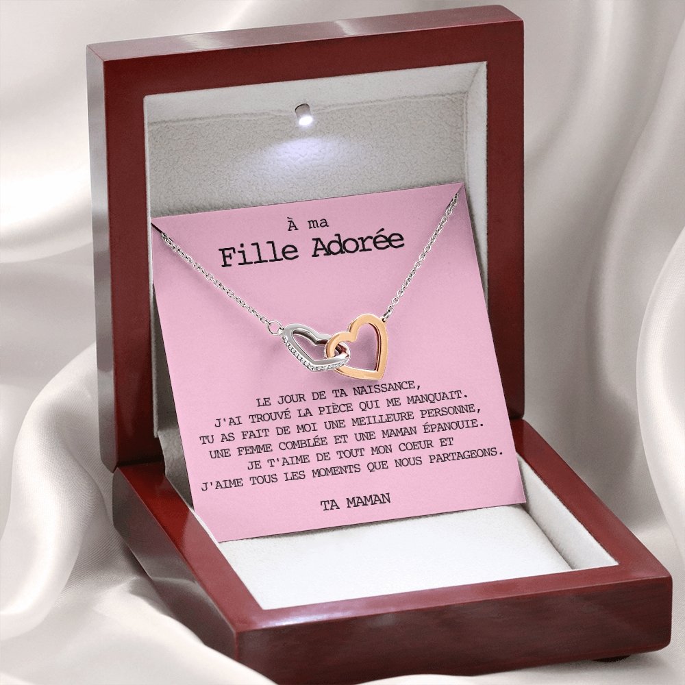 LINKY • Collier A Ma Fille Double Cœur - Lehnaa