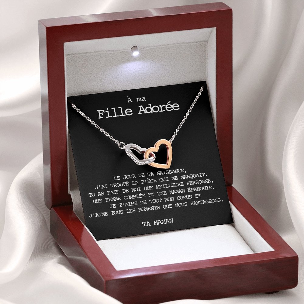 LINKY • Collier A Ma Fille Double Cœur - Lehnaa