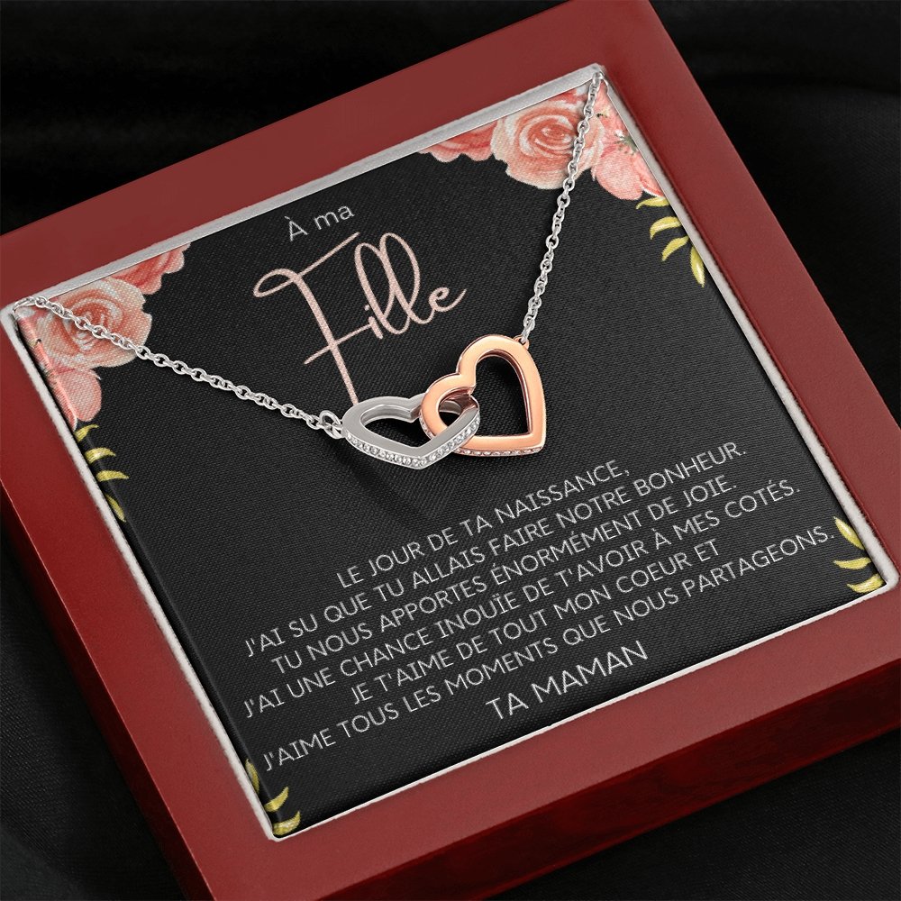 LINKY • Collier A Ma Fille Double Cœur - Lehnaa