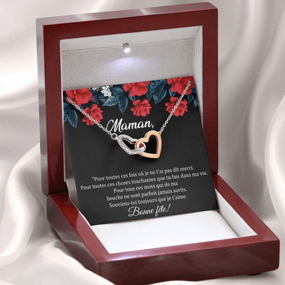 LOVYOUMOM • Collier de la fête des mères Double Cœur - Lehnaa