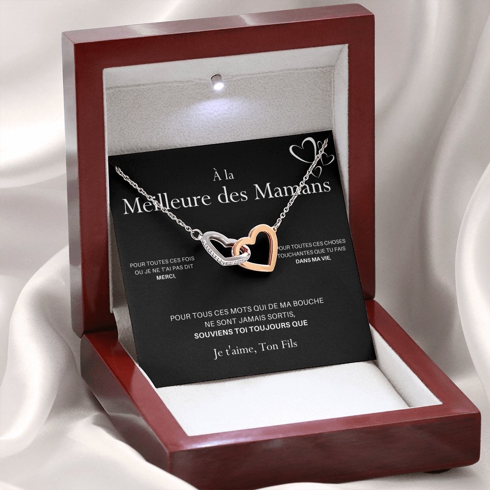 LOVYOUMOM • Collier de la fête des mères Double Cœur Version Homme - Lehnaa