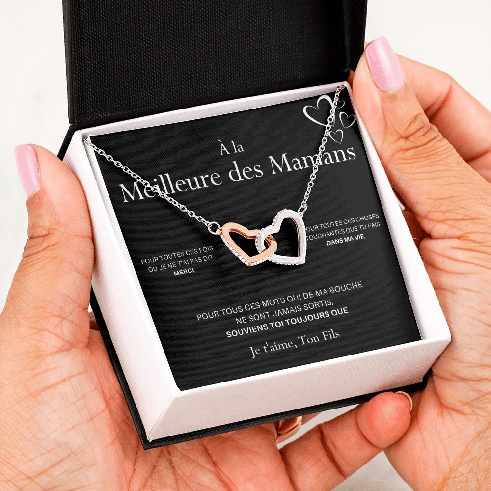LOVYOUMOM • Collier de la fête des mères Double Cœur Version Homme - Lehnaa