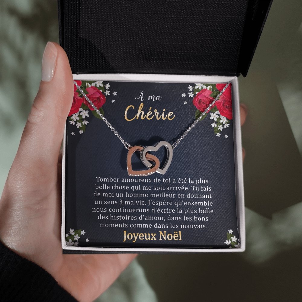 NOELENCHANTÉ • COLLIER JOYEUX NOËL MA CHÉRIE Double Cœur - Lehnaa