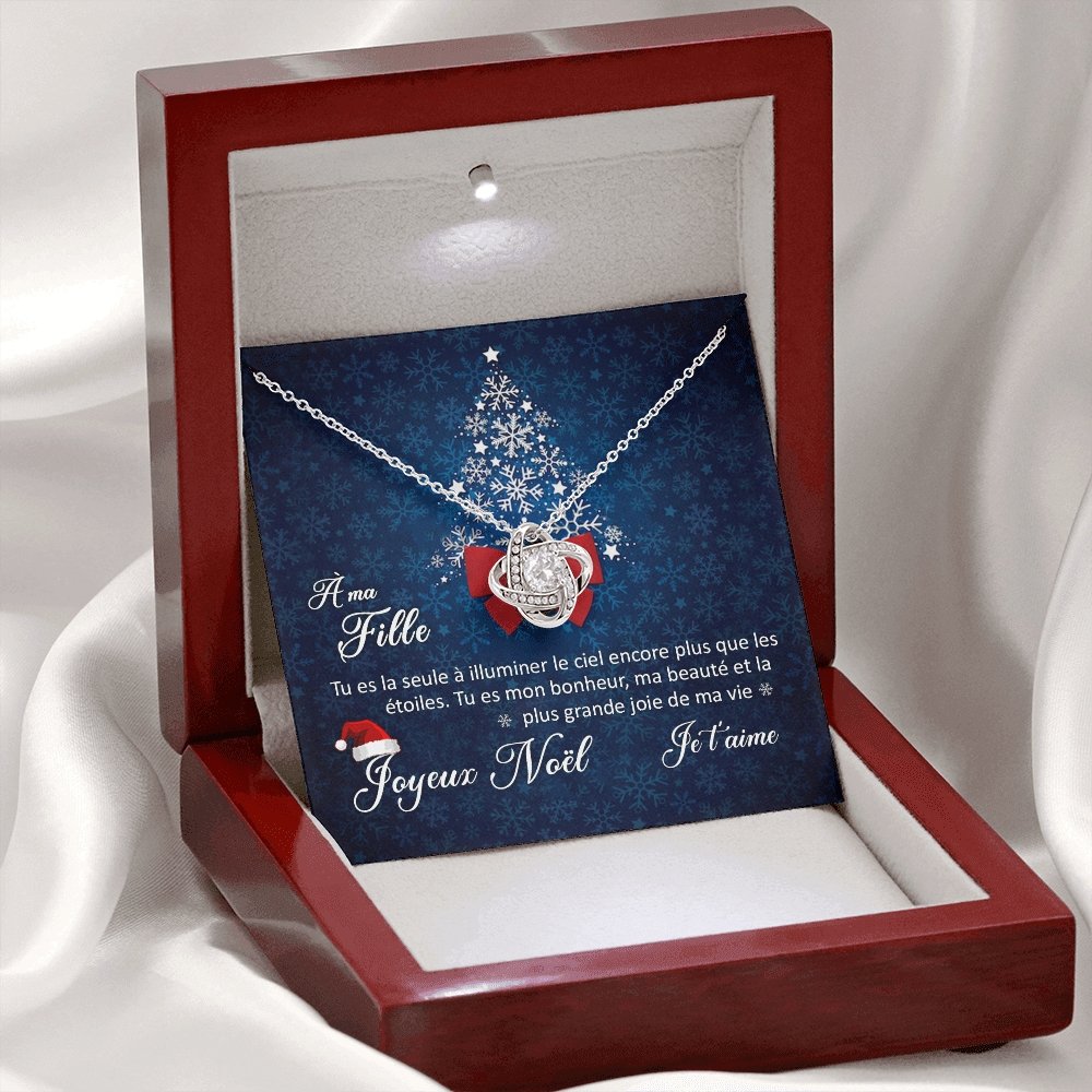 NOELENCHANTÉ • COLLIER JOYEUX NOËL MA FILLE Noeud d'Amour - Lehnaa