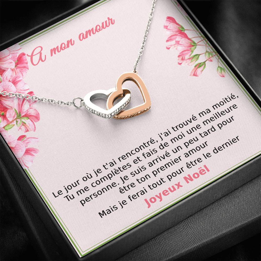 NOELENCHANTÉ • COLLIER JOYEUX NOËL MON AMOUR Double Cœur - Lehnaa
