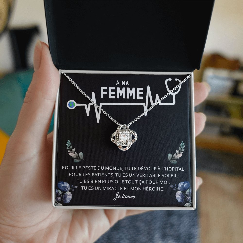 NURSE • Collier Infirmière Noeud d'Amour - Lehnaa