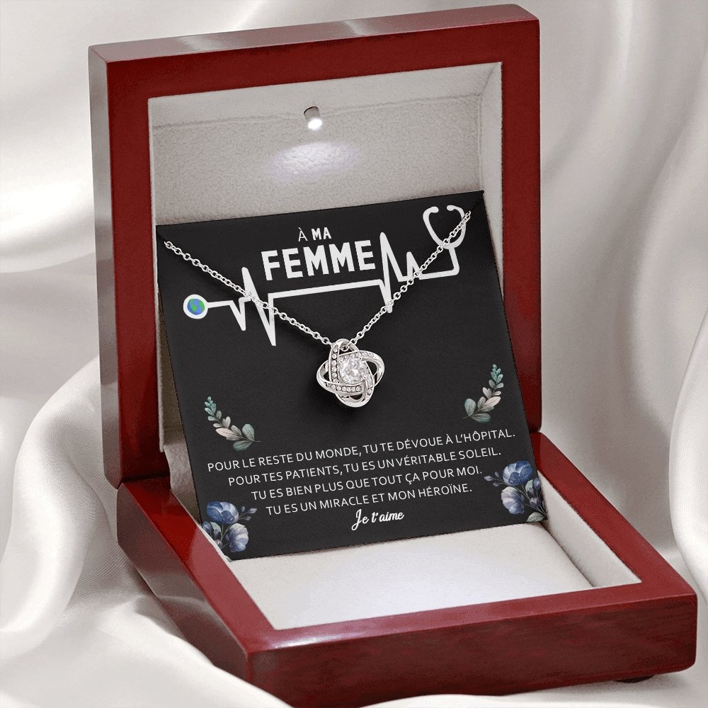 NURSE • Collier Infirmière Noeud d'Amour - Lehnaa