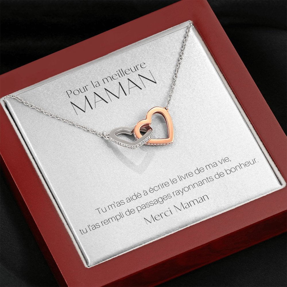 ONEMOM • Collier Déclaration Maman Double Cœur - Lehnaa