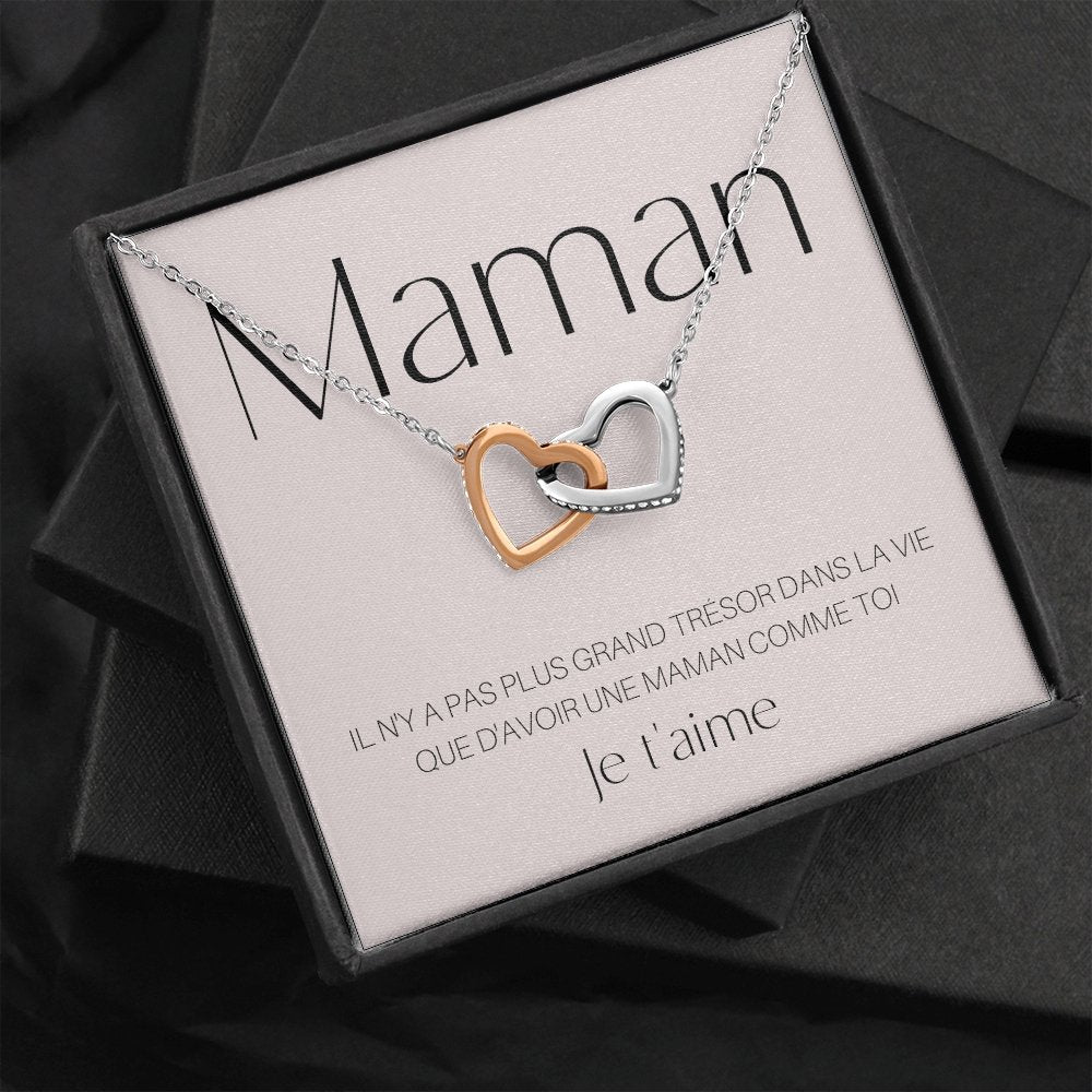 ONEMOM • Collier Déclaration Maman Double Cœur - Lehnaa