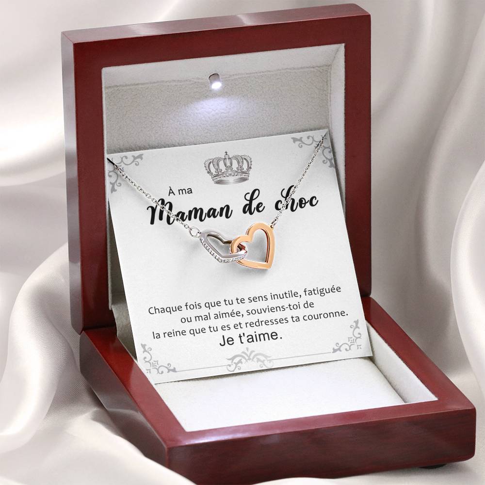 ONEMOM • Collier Déclaration Maman Double Cœur - Lehnaa