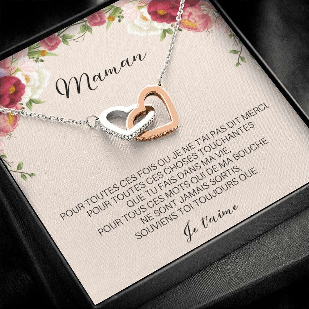 ONEMOM • Collier Déclaration Maman Double Cœur - Lehnaa