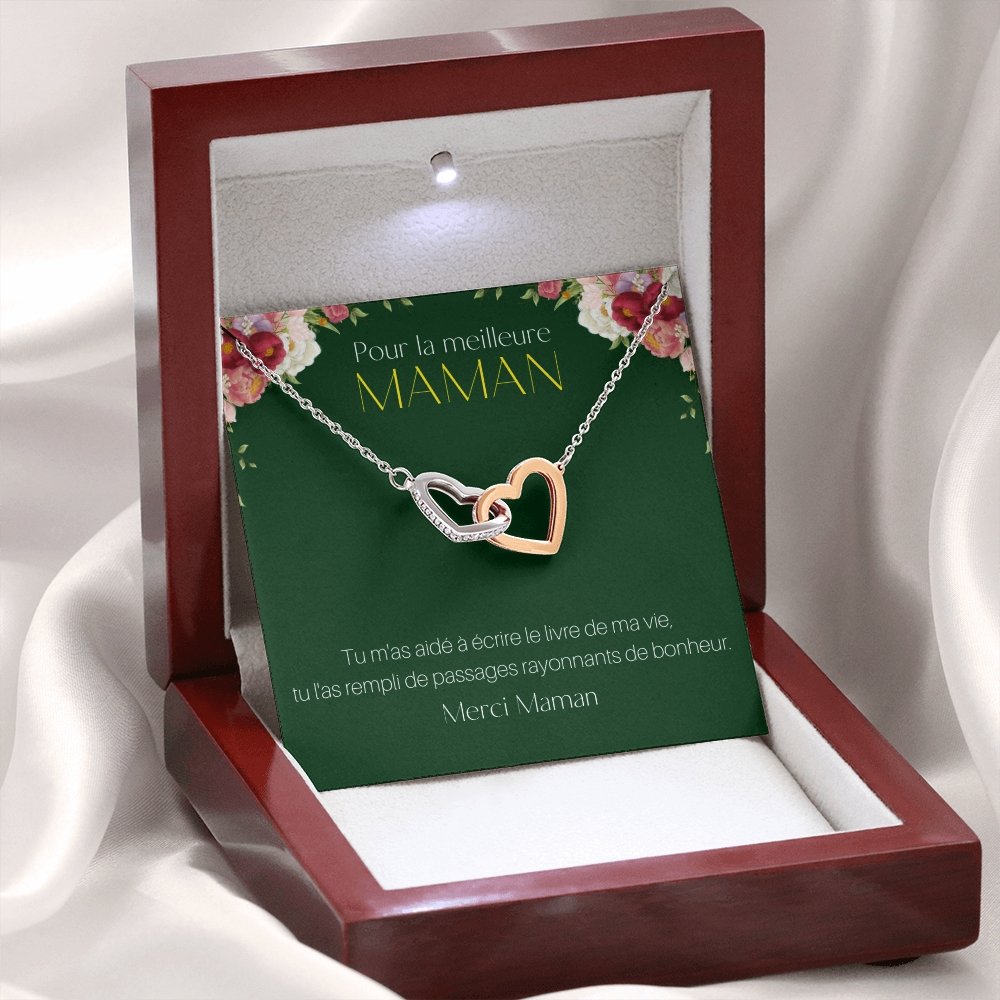 ONEMOM • Collier Déclaration Maman Double Cœur - Lehnaa
