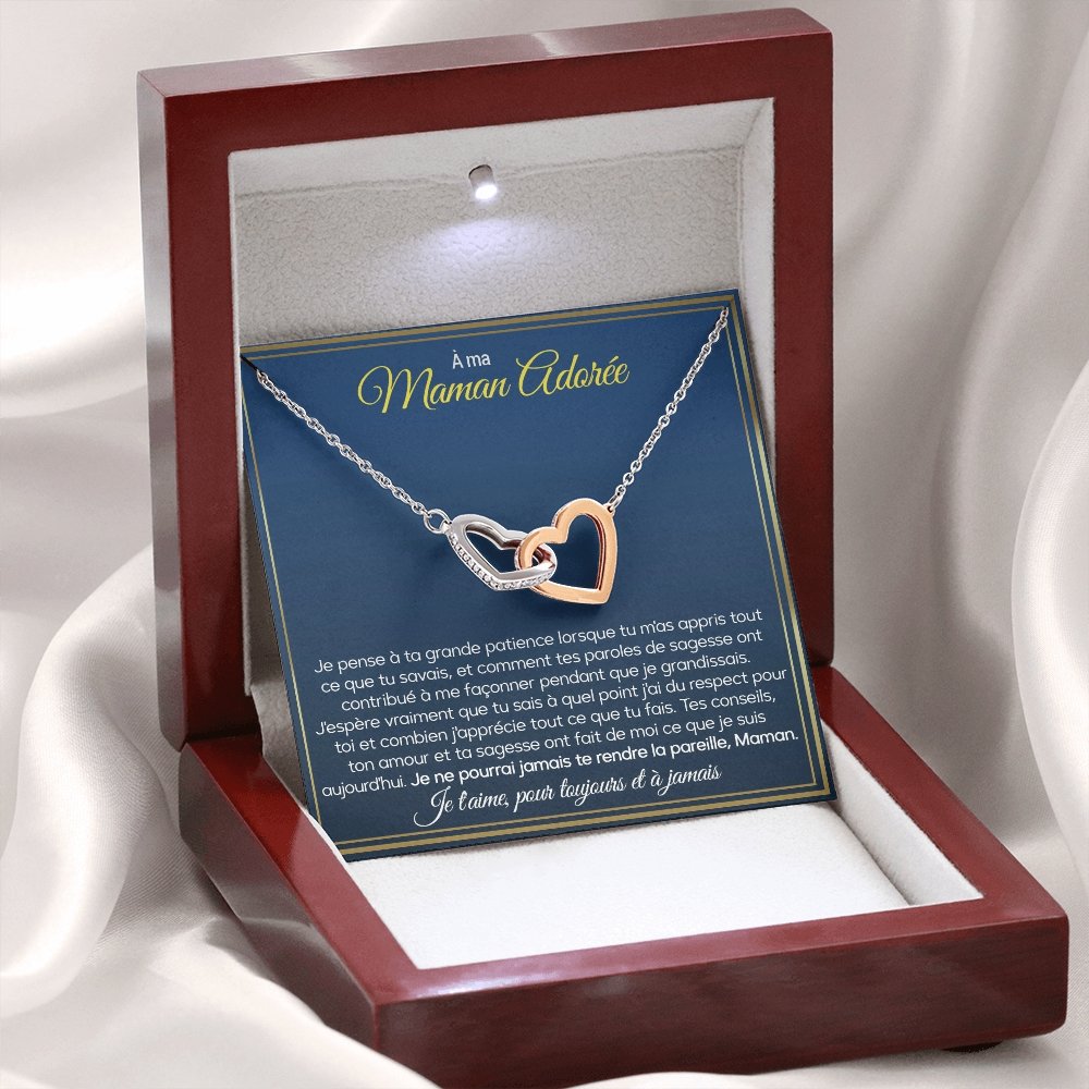 ONEMOM • Collier Déclaration Maman Double Cœur - Lehnaa