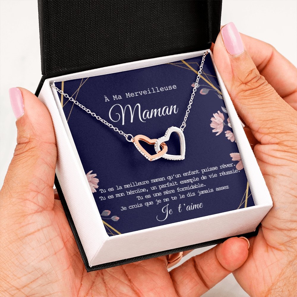 ONEMOM • Collier Déclaration Maman Double Cœur - Lehnaa