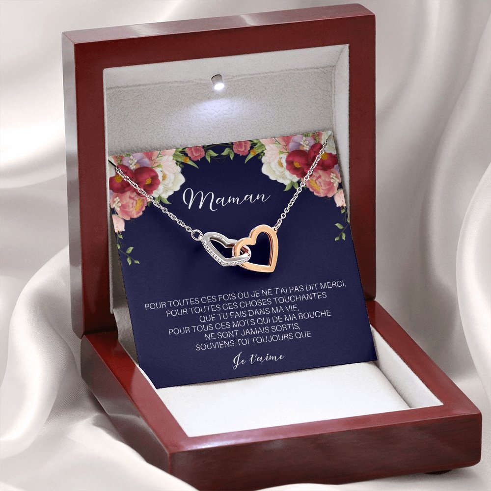 ONEMOM • Collier Déclaration Maman Double Cœur - Lehnaa