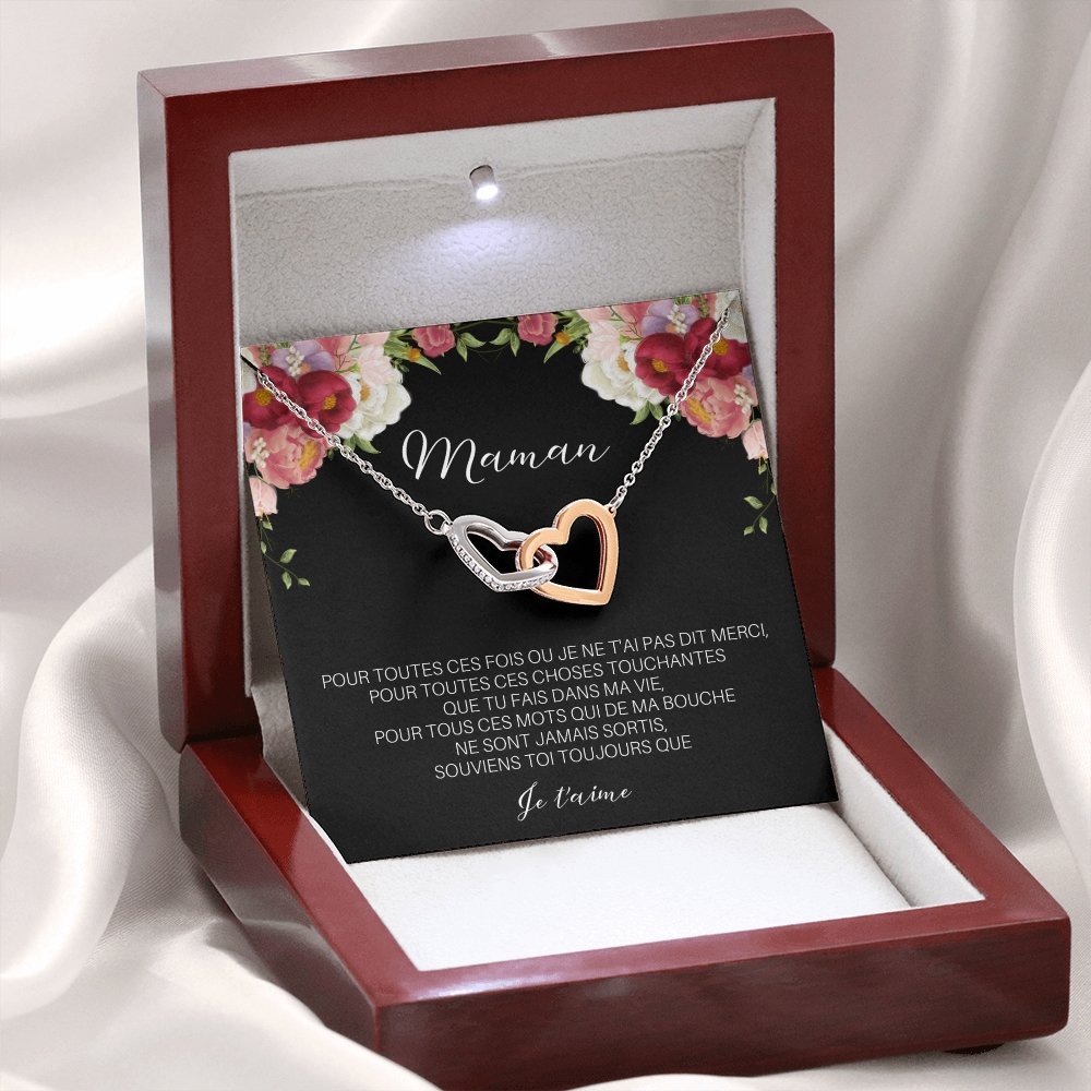 ONEMOM • Collier Déclaration Maman Double Cœur - Lehnaa