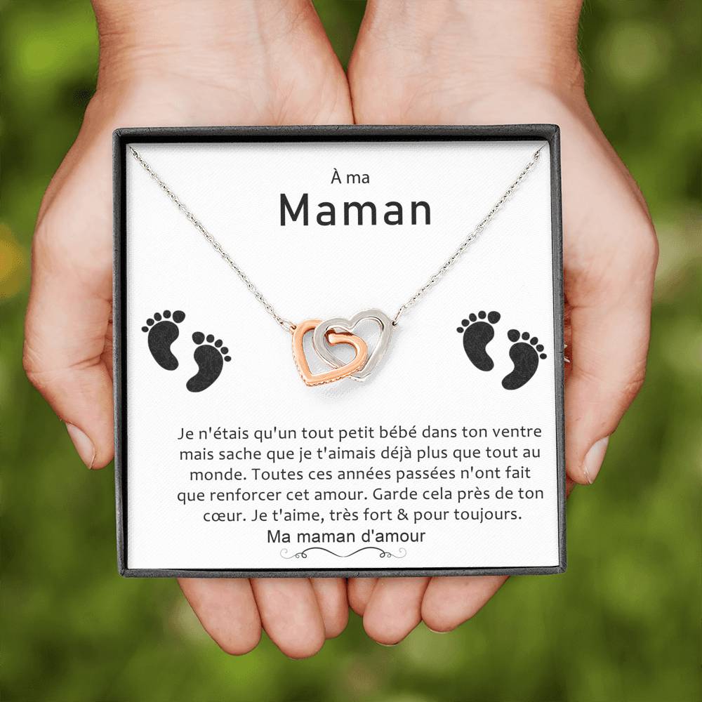 ONEMOM • Collier Déclaration Maman Double Cœur - Lehnaa