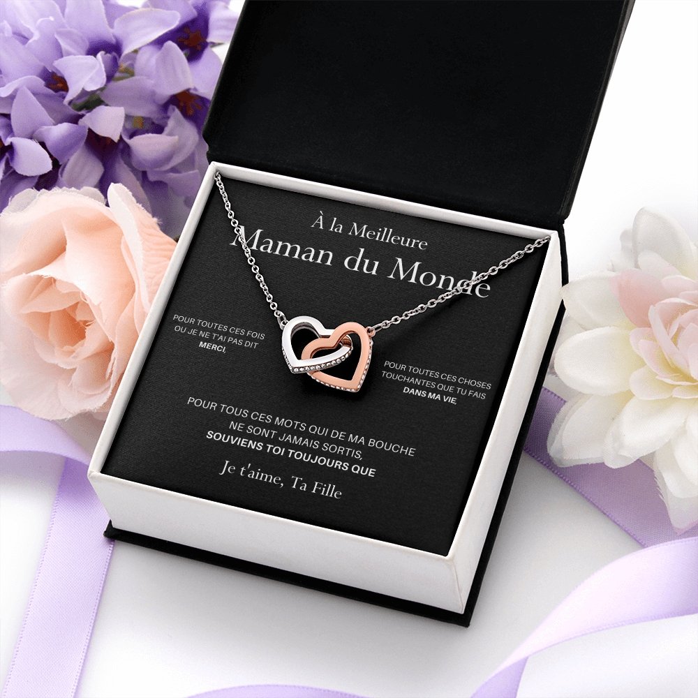 ONEMOM • Collier Déclaration Maman Double Cœur Version Femme - Lehnaa
