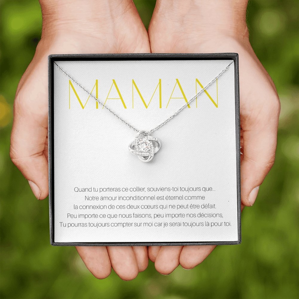 ONEMOM • Collier Déclaration Maman Noeud d'Amour - Lehnaa