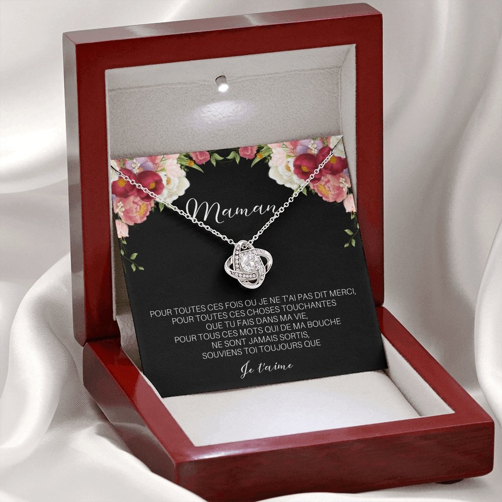 ONEMOM • Collier Déclaration Maman Noeud d'Amour - Lehnaa