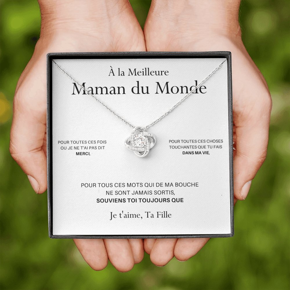 ONEMOM • Collier Déclaration Maman Noeud d'Amour Version Femme - Lehnaa