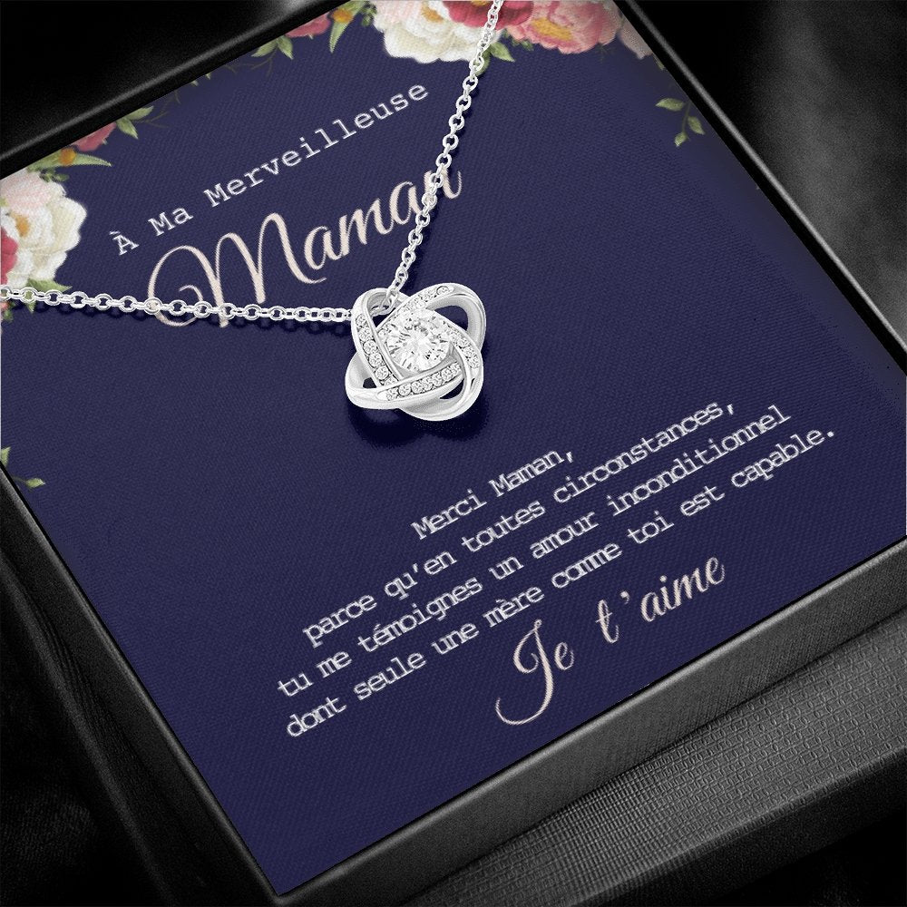 ONEMOM • Collier Déclaration MamanNoeud d'Amour - Lehnaa