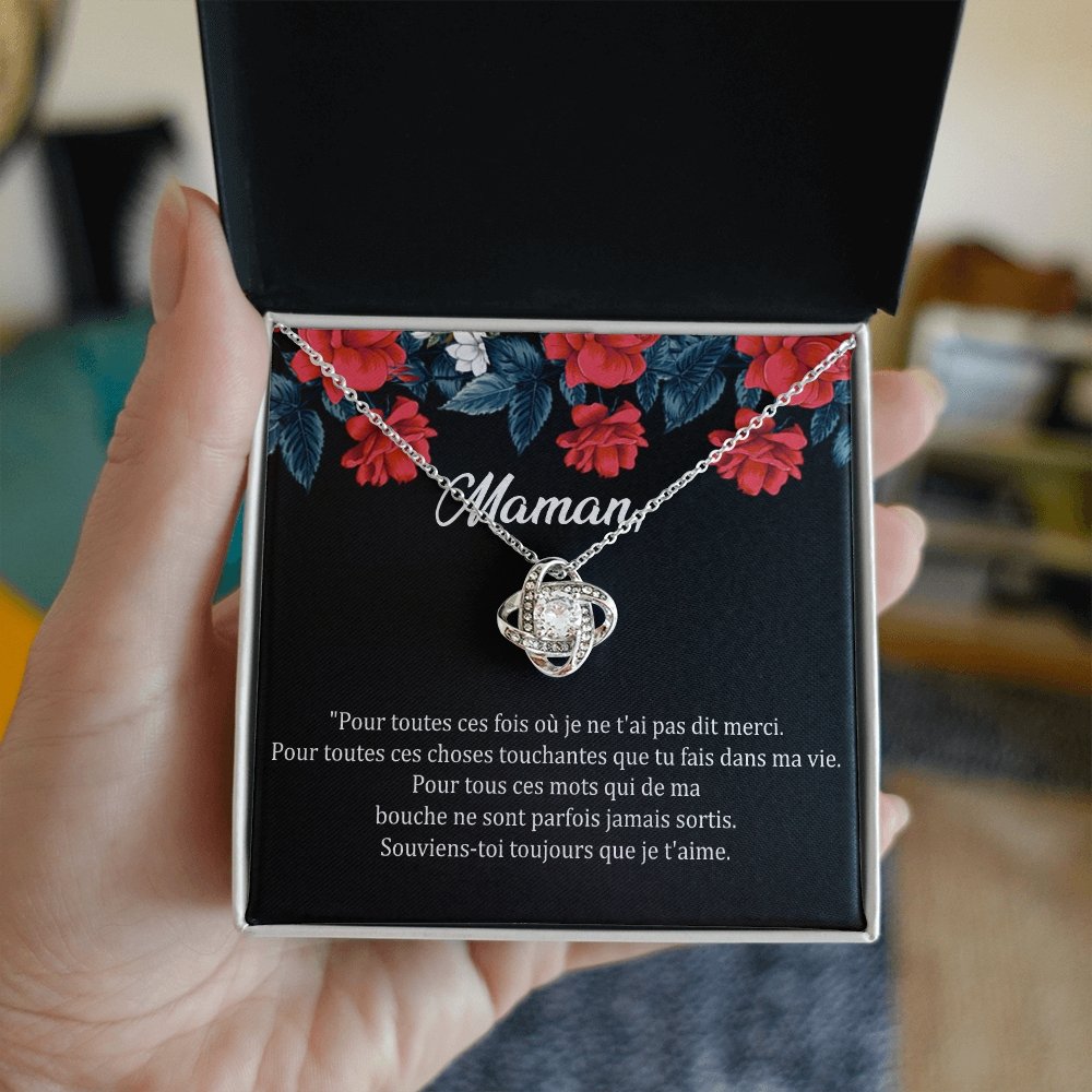 ONEMOM • Collier Maman • Meilleure maman du monde Noeud d'Amour - Lehnaa