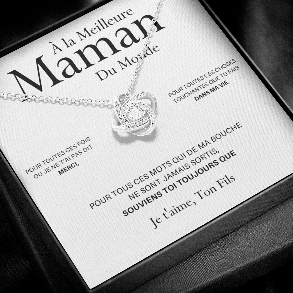 ONEMOM • Collier Déclaration Maman Noeud d'Amour Version Homme - Lehnaa