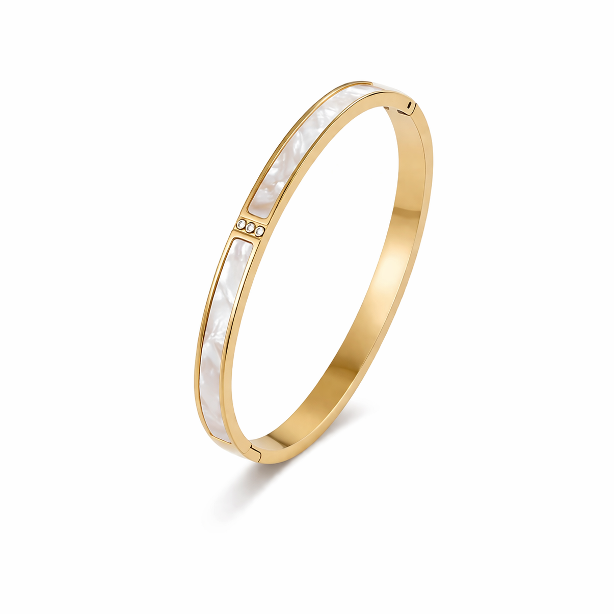 Bracelet Aura • Jonc Doré Nacré