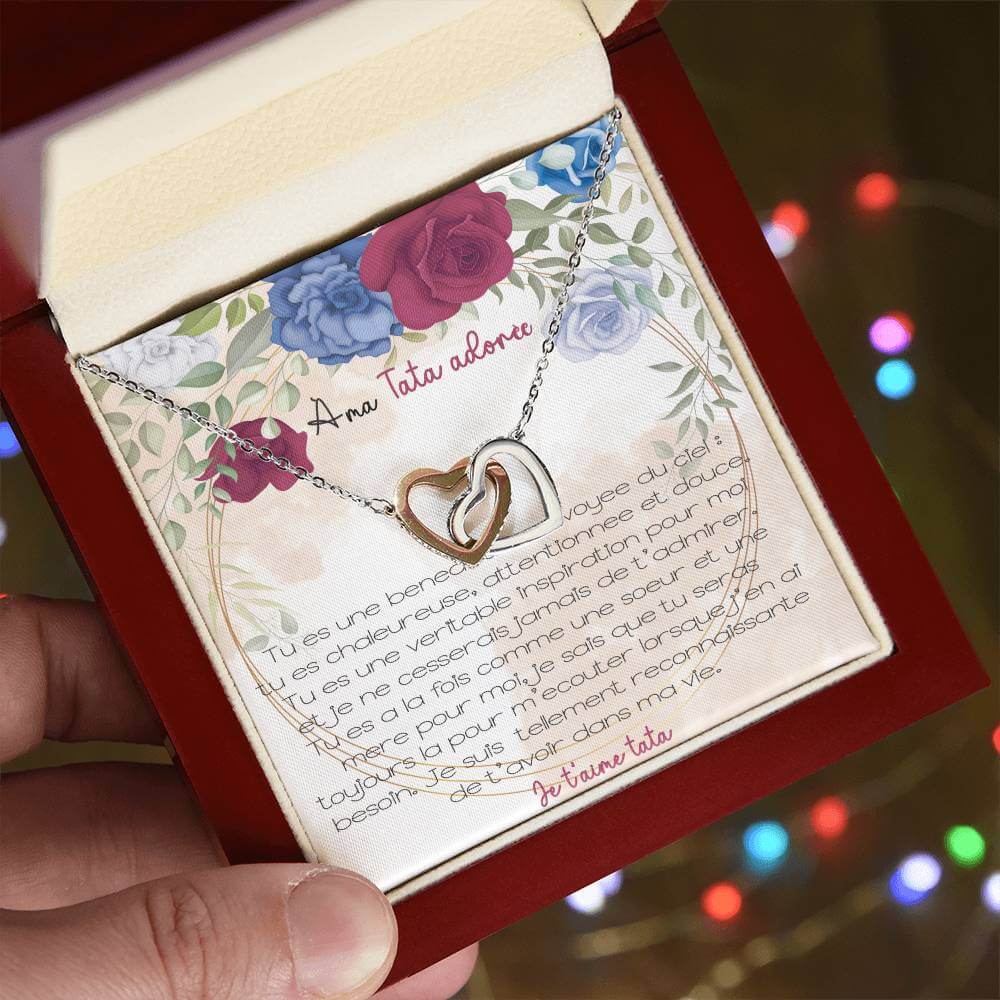 TATAMOUR • Collier pour ma tata adorée Double Cœur