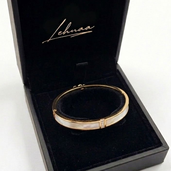 Bracelet Aura • Jonc Doré Nacré