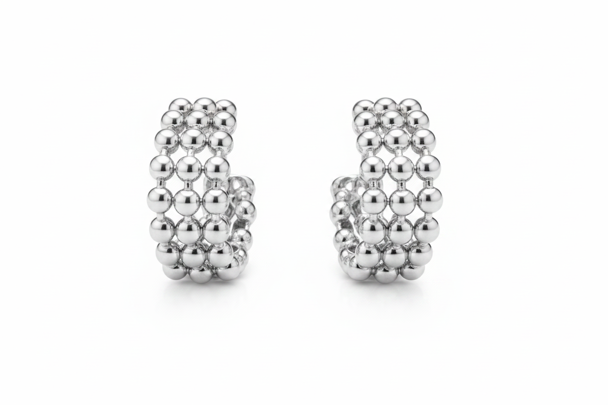 Boucles d'Oreilles Lina • Créoles Perlées