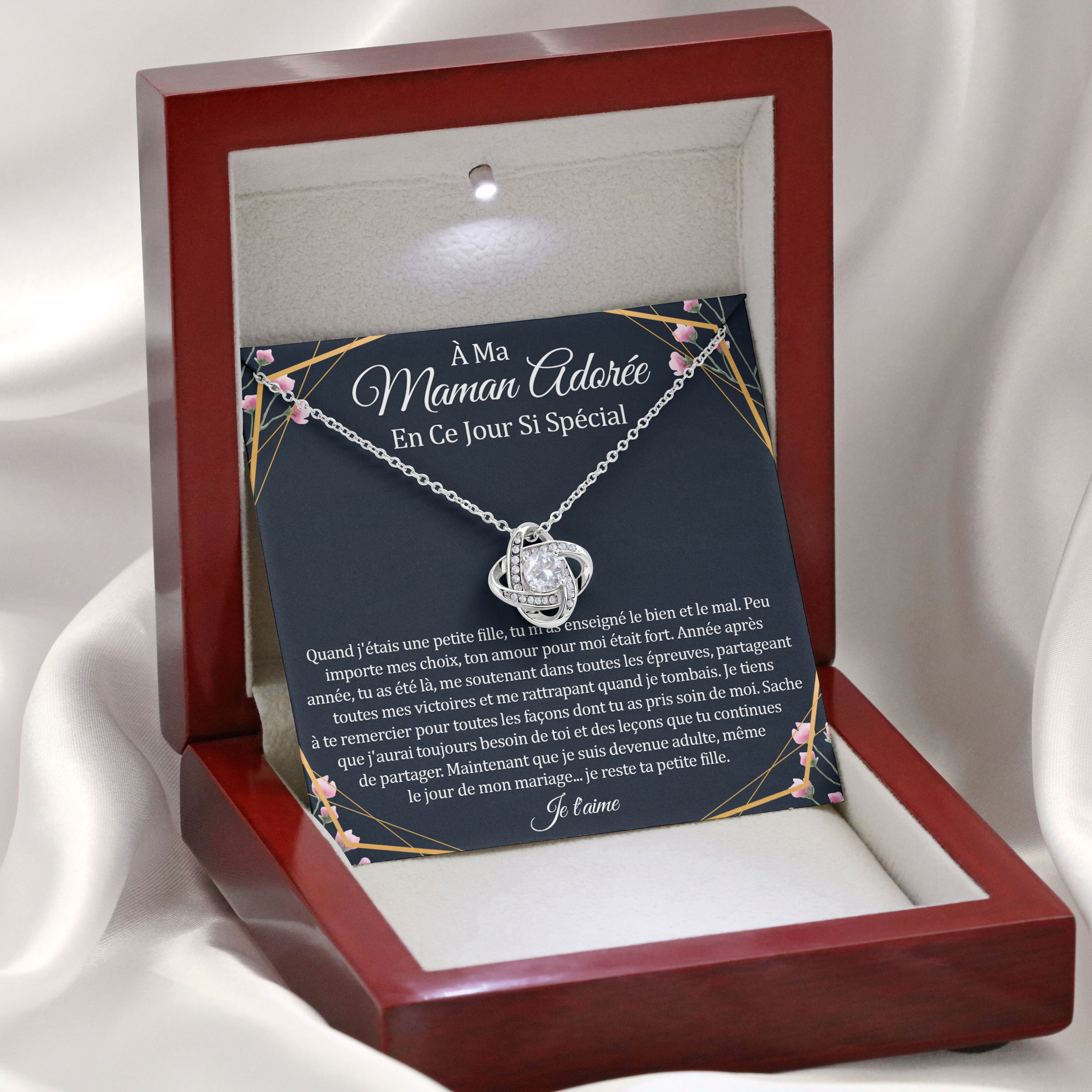 ONEMOM • Collier Déclaration Maman Noeud d'Amour